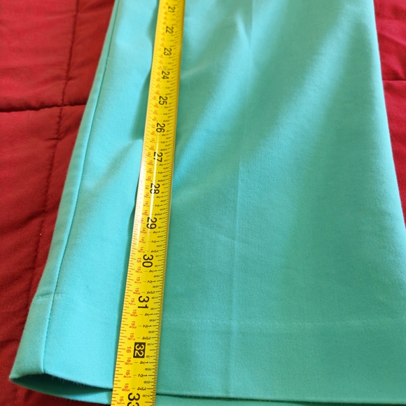 Apt. 9 Womens Capri Pants Sz 16 Teal Cotton Blend Straight Leg Curvy - Picture 10 of 12